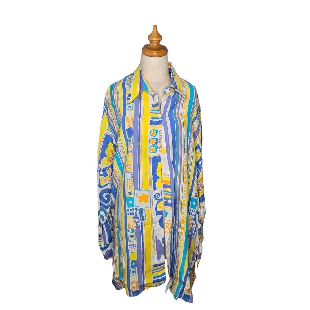 Vintage La Costa Spa Buttoned Colorful Shirt sz L